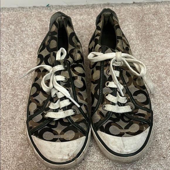 Coach Shoes - Well Loved Coach Logo Sneakers Size 7.5